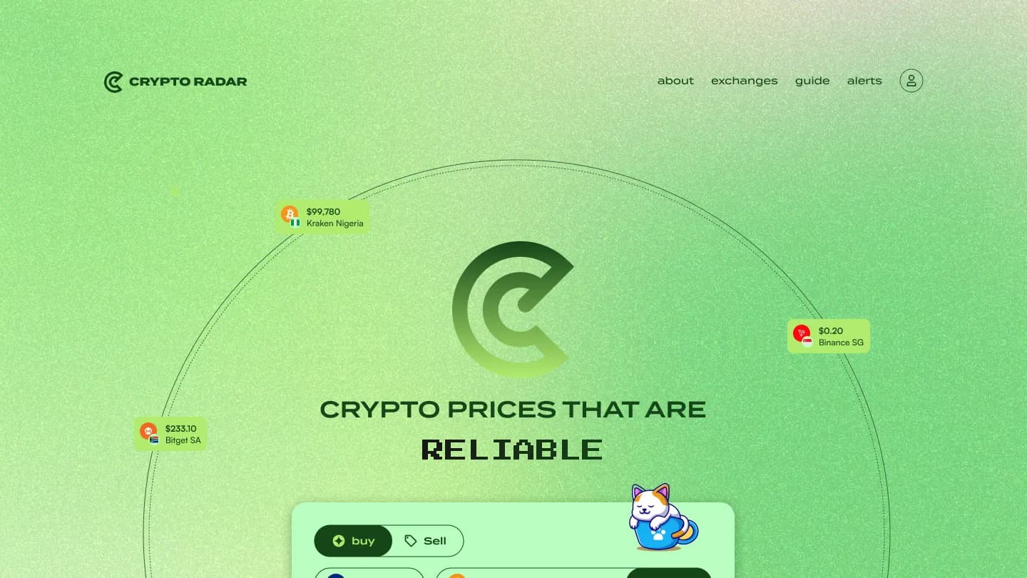 CryptoRadar price comparison